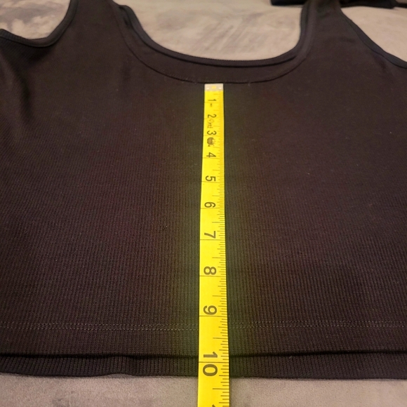 Marine Layer Women's Lexi Rib Tie Crop Tank Top in Black Size Large - Picture 6 of 8